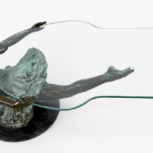 שולחן קפה "Ballerina" מברונזה וזכוכית, אחרי Auguste Moreau