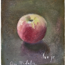 אן מדלי (1896-1991), תפוח, שמן על מזוניט, חתום