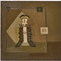 פטר הורוביץ (Peter Horowitz 1922–2005) – 'שרשרת' שמן על בד, חתום מאחור