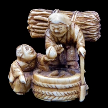 פסלון יפני עתיק עשוי שנהב