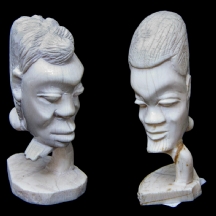 זוג  פסלים אפריקאים ישנים ׁׁׂׂ(X2)