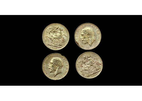 לוט של ארבעה מטבעות זהב אנגלים עתיקים