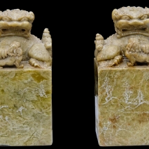 זוג קישוטים סיניים עשויים אבן סבון (X2)