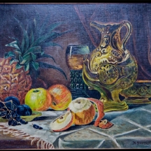 'טבע דומם עם תפוחים וכד' - ציור ישן