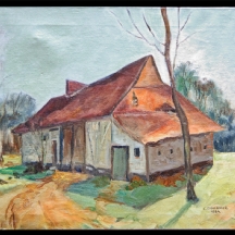 'בית בין העצים' - ציור אירופאי ישן