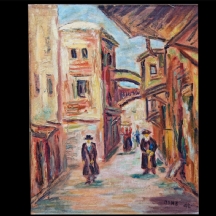 'רחוב יהודי' - ציור ישן