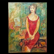 ציפורה ברנר - 'אישה עם שמלה אדומה'