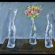 יוסל ברגנר - 'שלושה בקבוקים ופרחים'