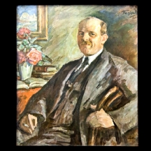 'פורטרט בישיבה', הדפס ישן ממוסגר