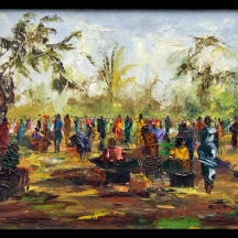 'שוק אפריקאי, שמן על בד