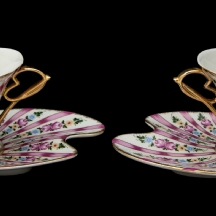 זוג ספלים ותחתיות תואמות (X2)