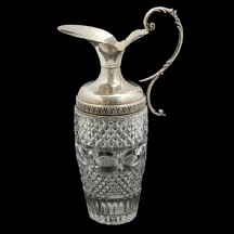 קנקן גרמני עתיק עשוי כסף וזכוכית