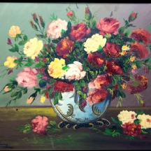 'כד פרחים', שמן על לוח