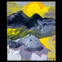 'נוף מופשט', ציור אמייל על לוח נחושת