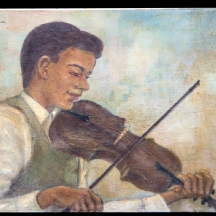 'הכנר הצעיר', שמן על בד