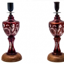 זוג מנורות עשויות זכוכית בוהמית (X2)