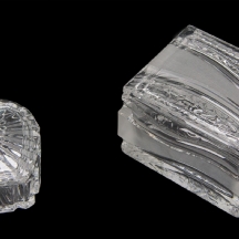 לוט של 2 קופסאות דקורטיביות עשויות זכוכית