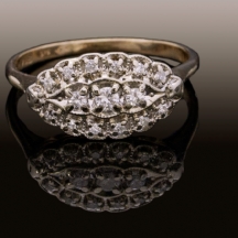 טבעת זהב עתיקה משובצת יהלומים