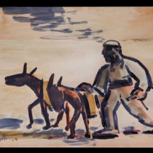 דוד הנדלר - 'אדם עם שני חמורים'