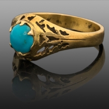 טבעת זהב משובצת טורקיז