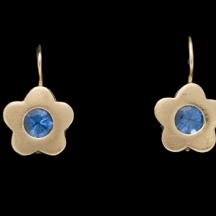 זוג עגילים עשויים זהב צהוב 14 קארט