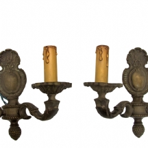 שתי מנורות קיר (2X) עשויות פליז בסגנון נאו-רוקוקו