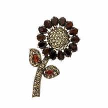 סיכה כסף משובצת גארנטים ומרקיזטות